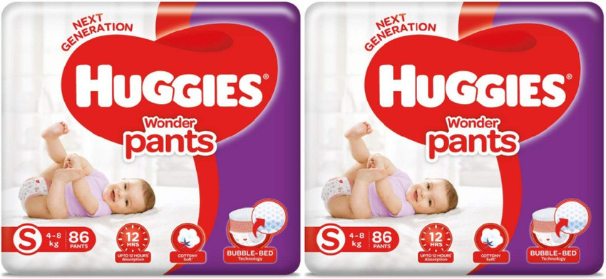 Huggies Wonder Pants Small Size Diapers S 86 Pack of 2 S