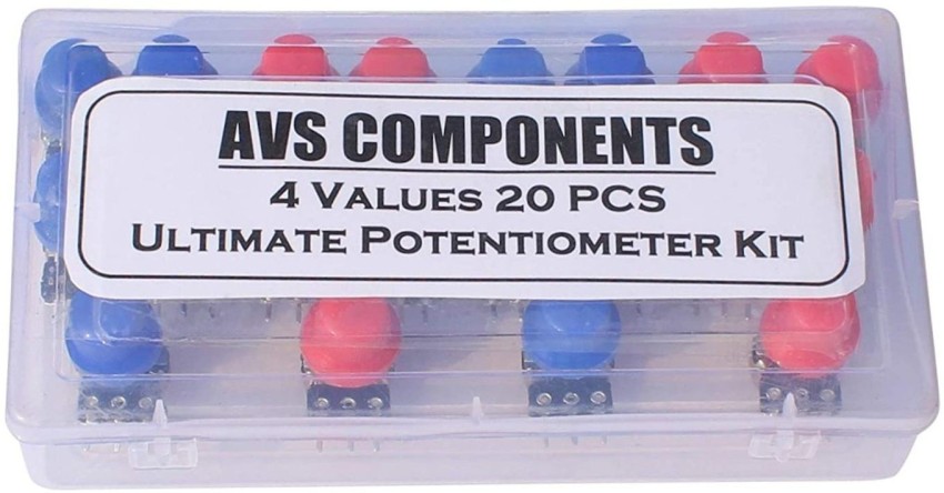 AVS COMPONENTS Potentiometer kit combo Single Variable Resistor With Knob -  Pack of 20 Pcs (10k 22k 47k 100k) Radio Electronic Hobby Kit Price in India  - Buy AVS COMPONENTS Potentiometer kit