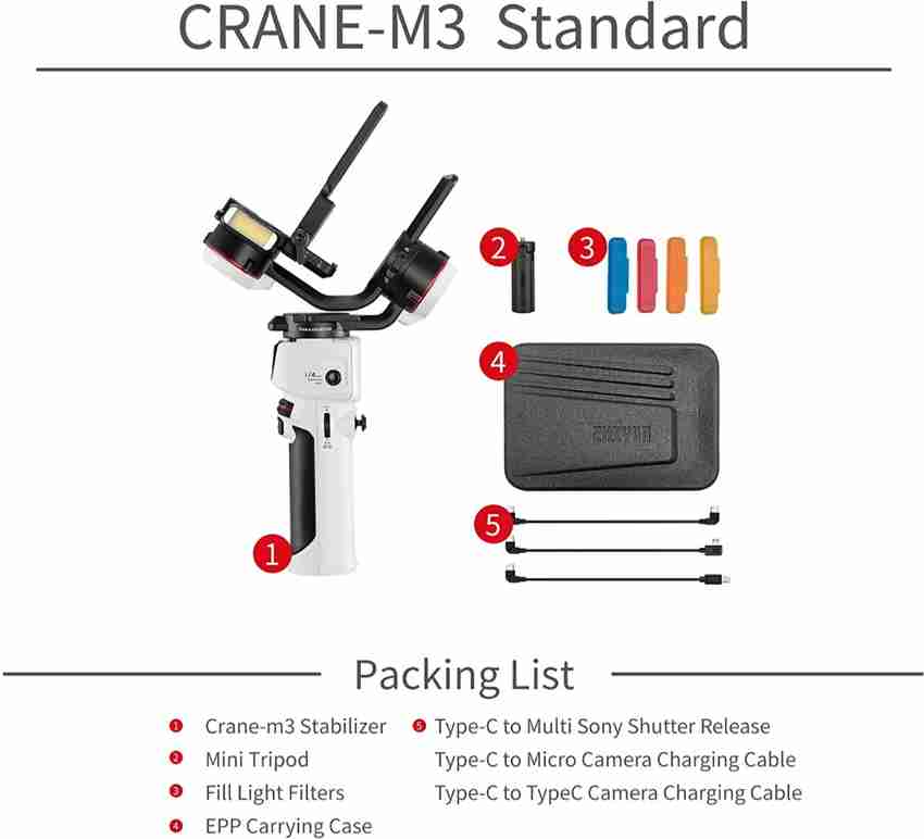 Zhiyun Crane M3 Standard Kit (CR119) 3 Axis Gimbal for Camera  