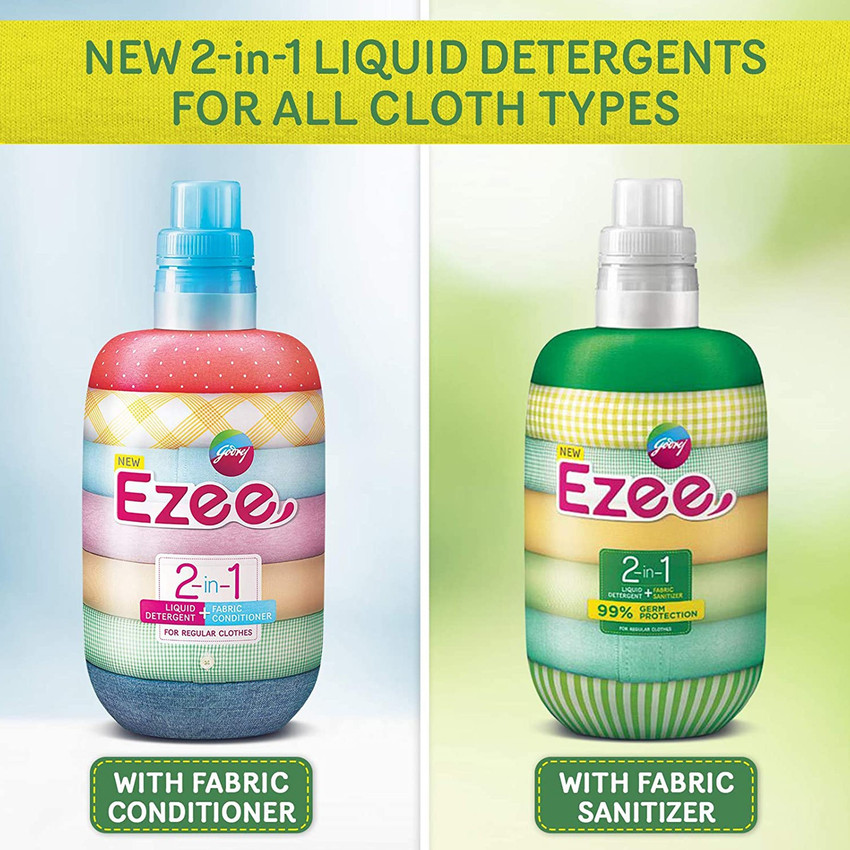 godrej ezee 2 in 1 Liquid Detergent Fabric Sanitizer Fresh Liquid
