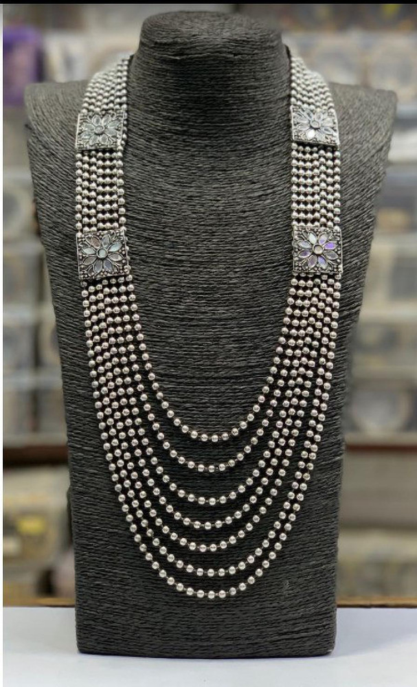 Oxidised shop layered necklace