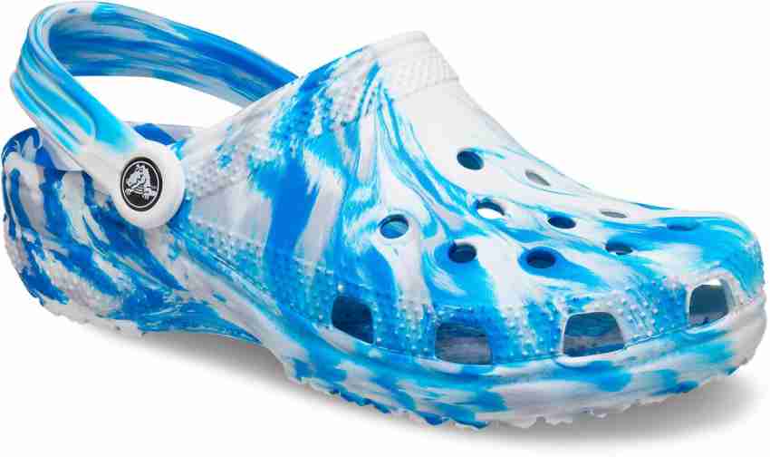 Blue and cheap white crocs