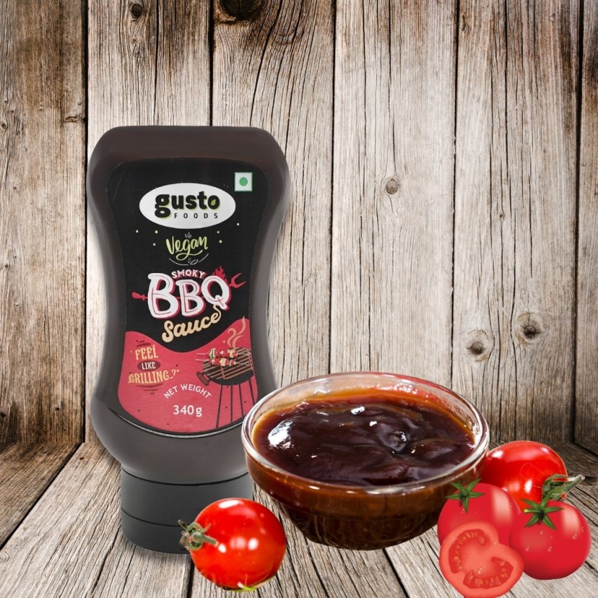 Gusto Foods Vegan Spicy Smokey BBQ Sauce | Tangy Hot Barbeque Sauce |  Grilled American Flavour Dip BBQ Hot Sauce Price in India - Buy Gusto Foods  Vegan Spicy Smokey BBQ Sauce |