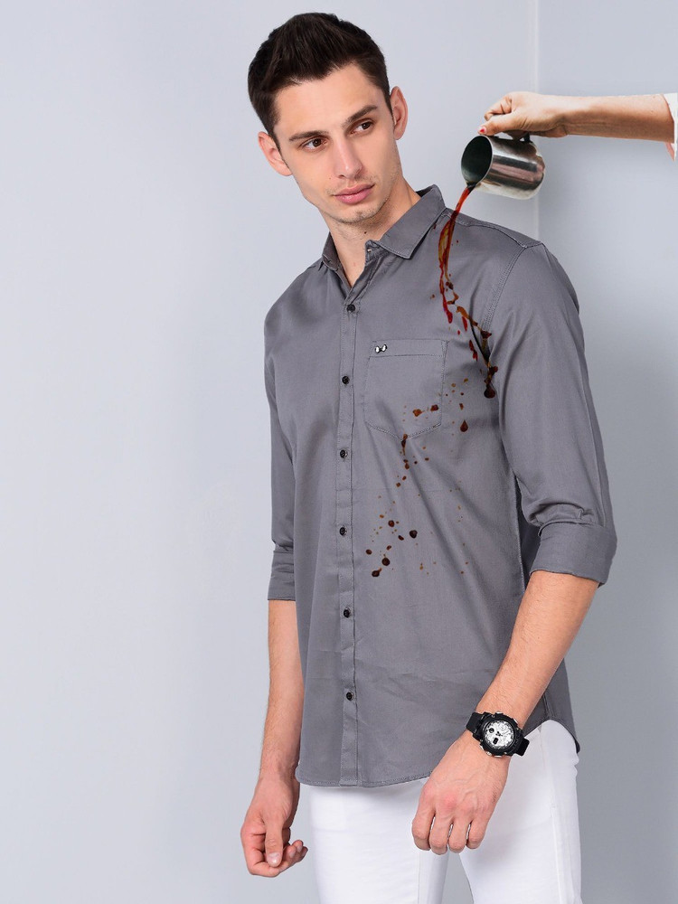 Srinivas Enterprises Men Solid Casual Grey Shirt Buy Srinivas
