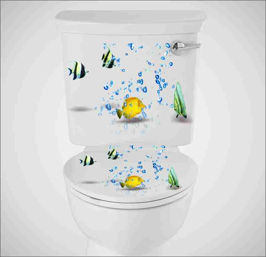 Divine studio 38 cm Fish drop Toilet Seat Sticker Size 38 X