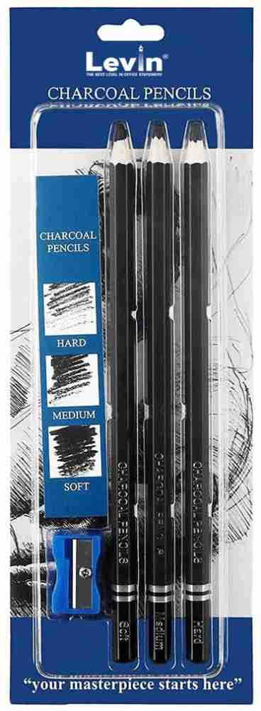 Worison Charcoal Pencils Drawing Set - 12 Pieces Soft Medium and Hard