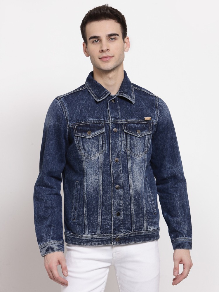 Denim jacket shop no collar mens