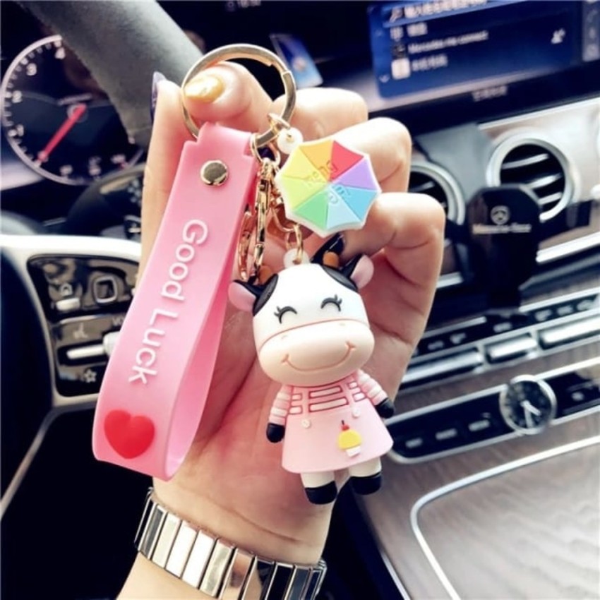 Sai Globe Cute Cow Doll Keychain Lovers Gifts Car Girl Bag Pendant