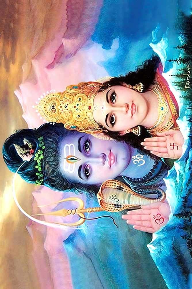 Lord Shiva and Parvati as ardhnarishwar in creative art painting | Lord  shiva painting, Shiva art, Shiva meditation