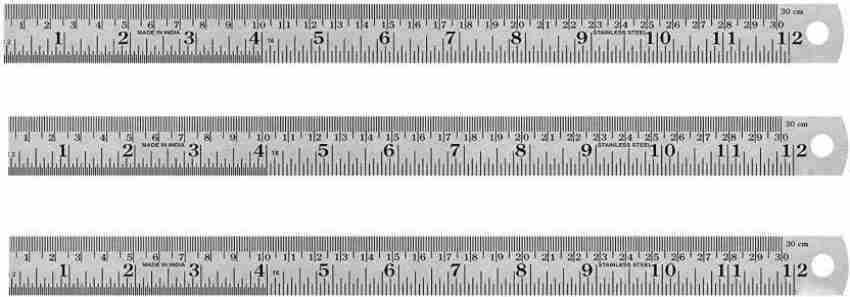Flipkart.Com | Qatalitic Stainless Steel Scale/Ruler 1 Foot (30 Cm / 12  Inch) (Set Of 3 Pcs) Ruler -
