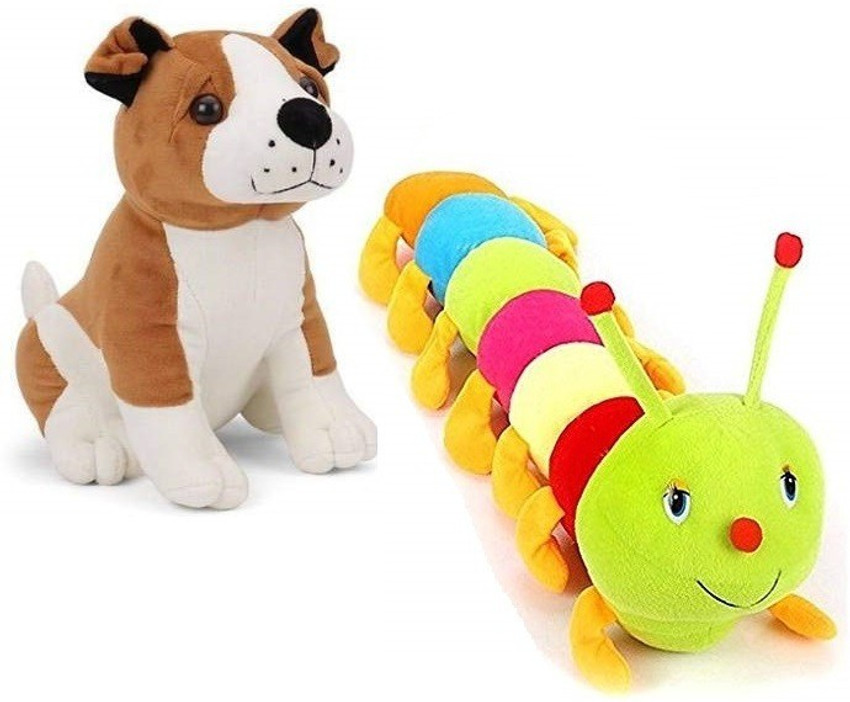 MPR ENTERPRISES Bull Dog Caterpillar Teddy Soft toy for Kids Playing teddy Bear in size Of 30 Cm long Set 2 30 cm Bull Dog Caterpillar Teddy