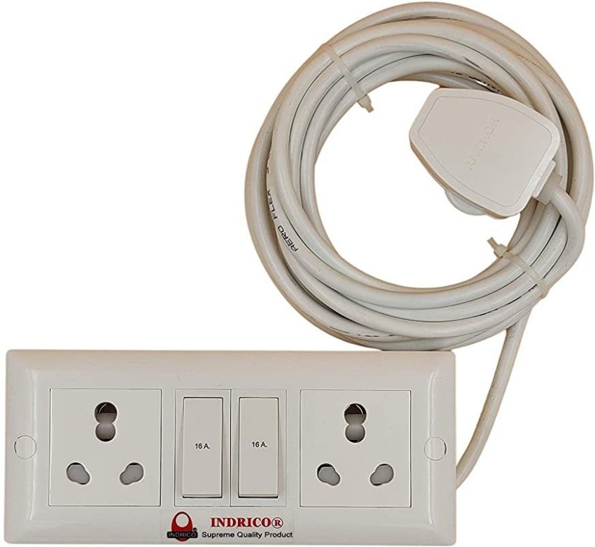 INDRICO 16 Amp Electric Extension Board for Heavy Duty with Individual  Switches PVC (5M) 2 Socket Extension Boards Price in India - Buy INDRICO 16  Amp Electric Extension Board for Heavy Duty with Individual Switches PVC (5M)  2 Socket Extension