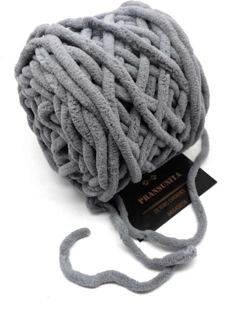 Chunky Yarn Comfortable Lightweight Washable Durable Giant Yarn for Tapestry Pet Gray, Size: 2.5 cm
