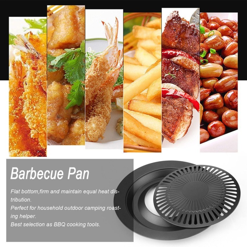bhavyta 32cm Grill Plate Non-stick Coating Portable Korean BBQ