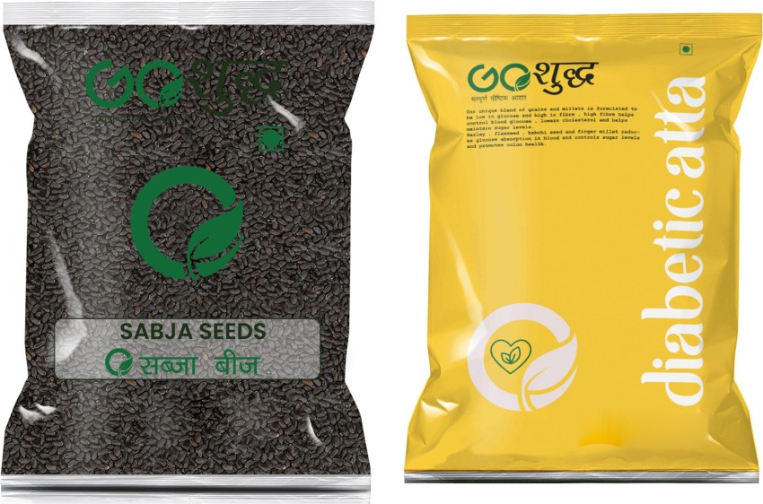 Goshudh Premium Quality Sabja Seeds Basil 1Kg Diabetic Atta