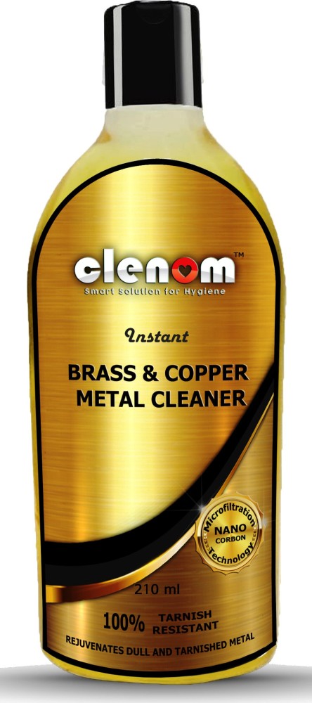Clenom Instant Brass, Copper Metal Cleaner (Safe on Hands)(Cleaning Liquid  Polish )-(210ml Pack Of 1) for Chrome, Copper, Brass, Bronze, Gold, Nickel  and Stainless Steel. All Metal Cleaner Stain Remover Price in