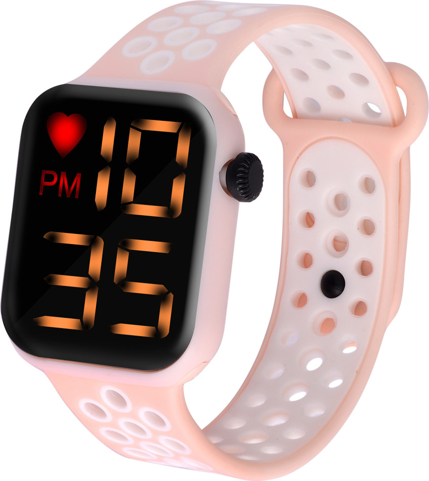 TIMEMORE New Fabulous Fashion Silicone Pink Color LED Dial Watch