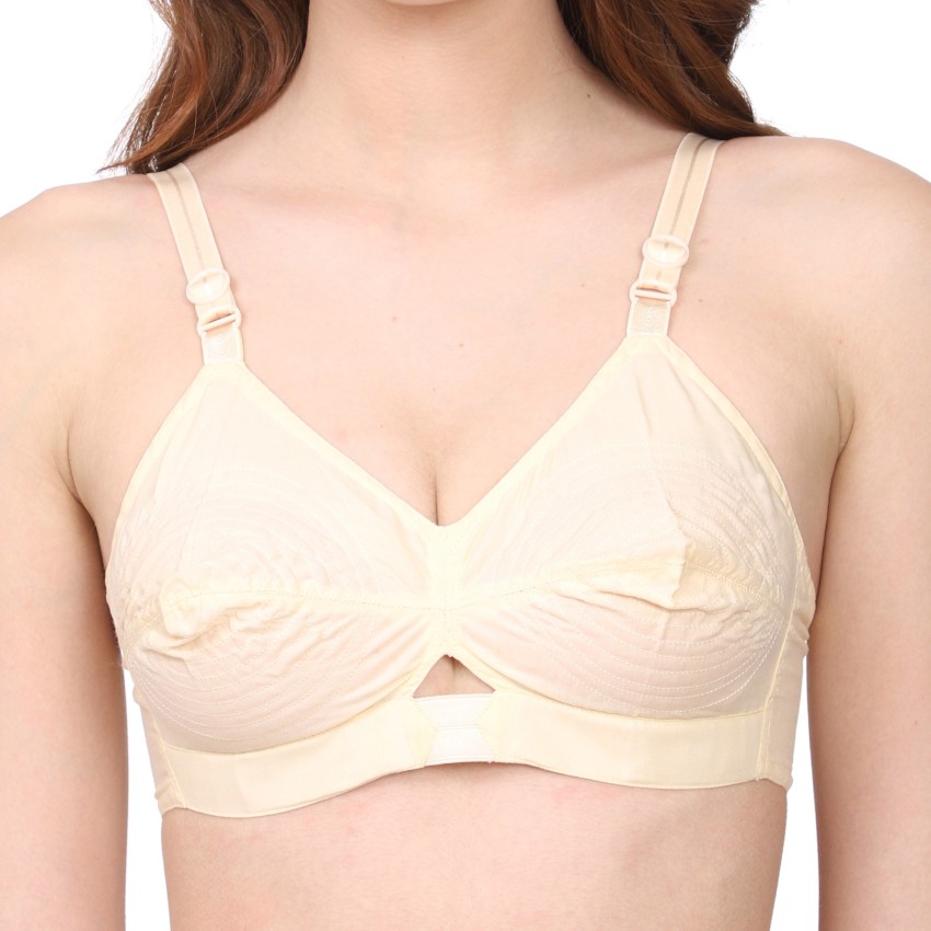 Full Cover Round Stitch Non-Padded Cotton Bra (Thick Hooks Models