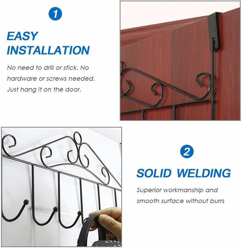 Urbanware Over The Door Hanger with 7 Hooks for Clothes Purses Towel Scarf Belt Hat Steel Dress Hanger For Dress Price in India Buy Urbanware Over The Door Hanger with 7