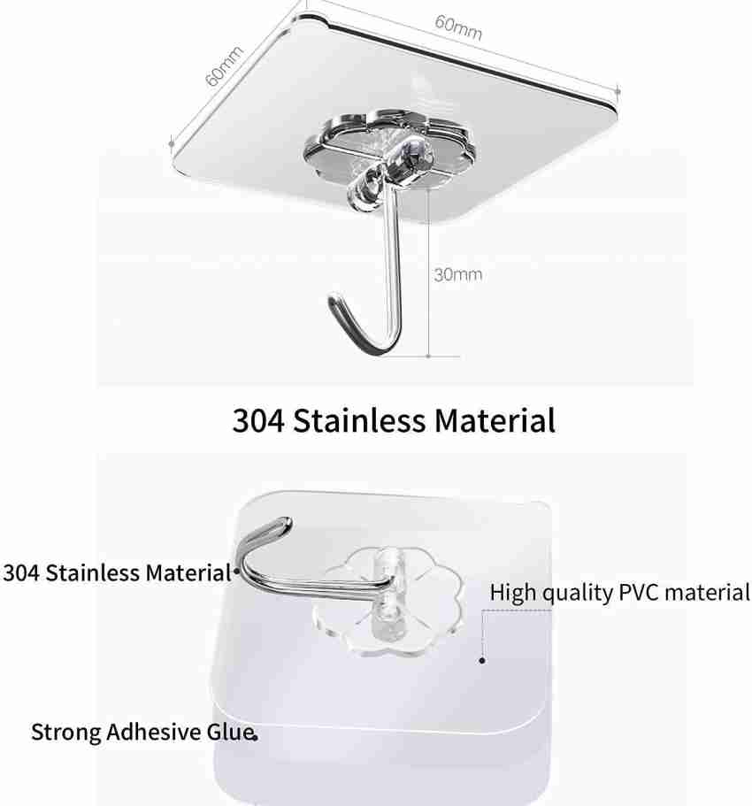 HFX 15pcs Multipurpose Strong Small Stainless Steel Adhesive Wall