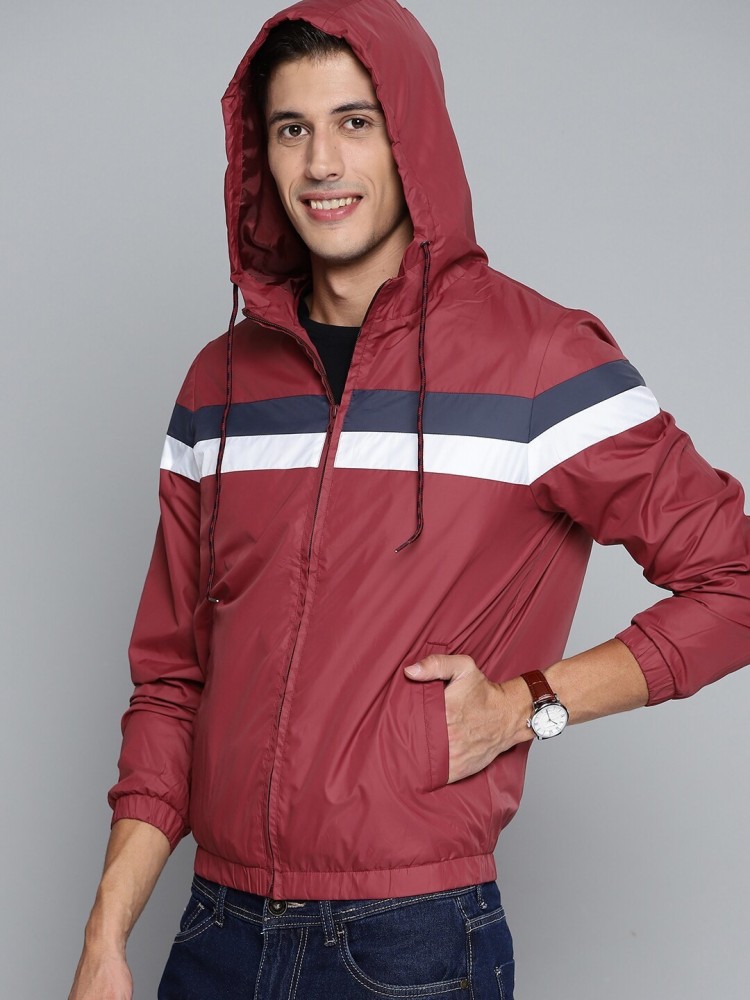 Red and white hot sale striped jacket mens