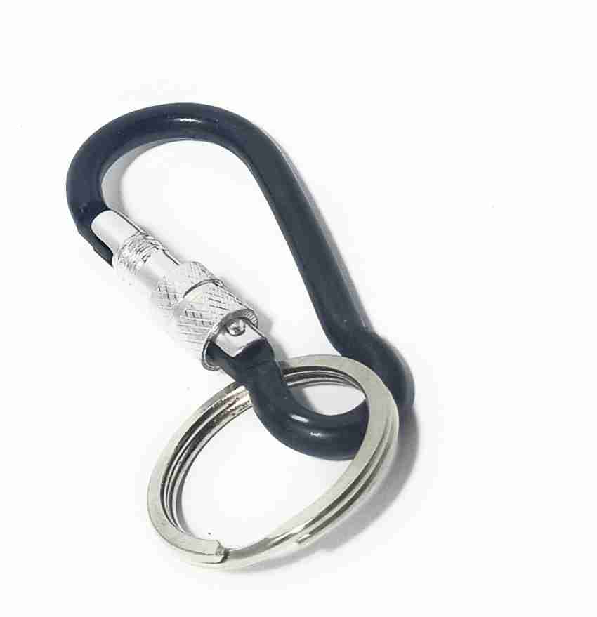 KeyUnity Key Chain, KS05 Stainless Steel Carabiner Sets Mini Clips for Keys, Flashlight and Whistles, Black, Adult Unisex, Size: Key Chain Length: 1.5