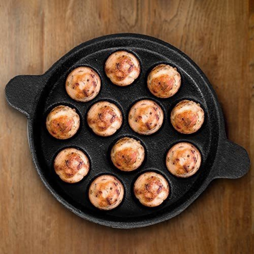  DYNAMIC COOKWARES, Mini Paniyaram pan Cast Iron Flat