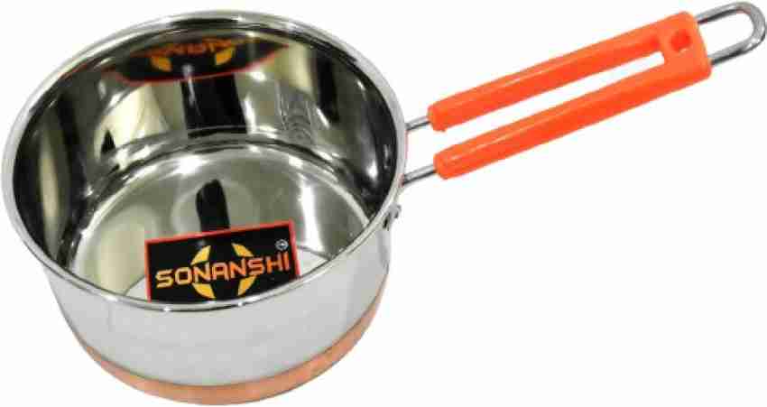 Stainless Steel Copper Bottom Induction Base Sauce Pan Cookware with Handle  1 L