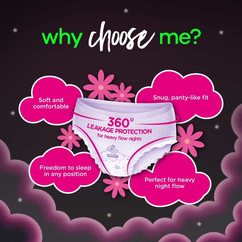 Buy Whisper bindazzzz night period panties 6 +6 whisper choice ultra xl pad  pack of 2 Online at Low Prices in India 