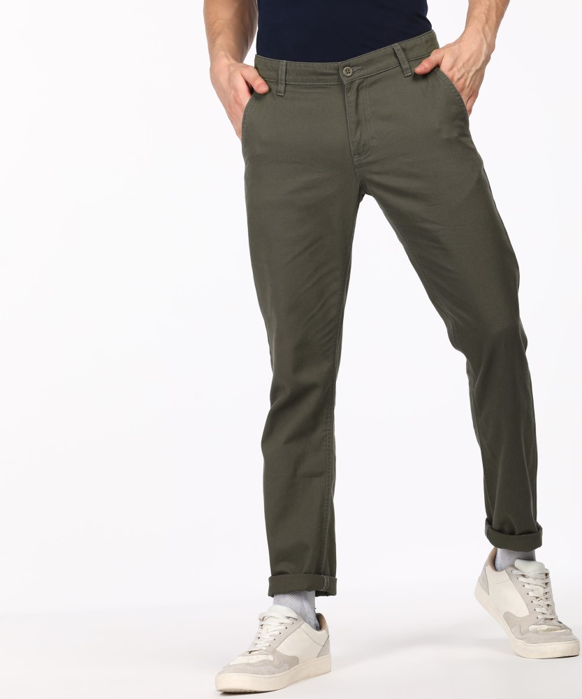 Flying Machine Dark Green Slim Fit Cargo Trousers