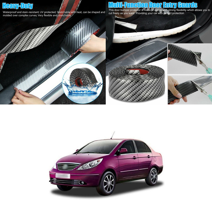 PROEDITION Carbon Fibre Car Door Sill Self Adhesive Flexible Car