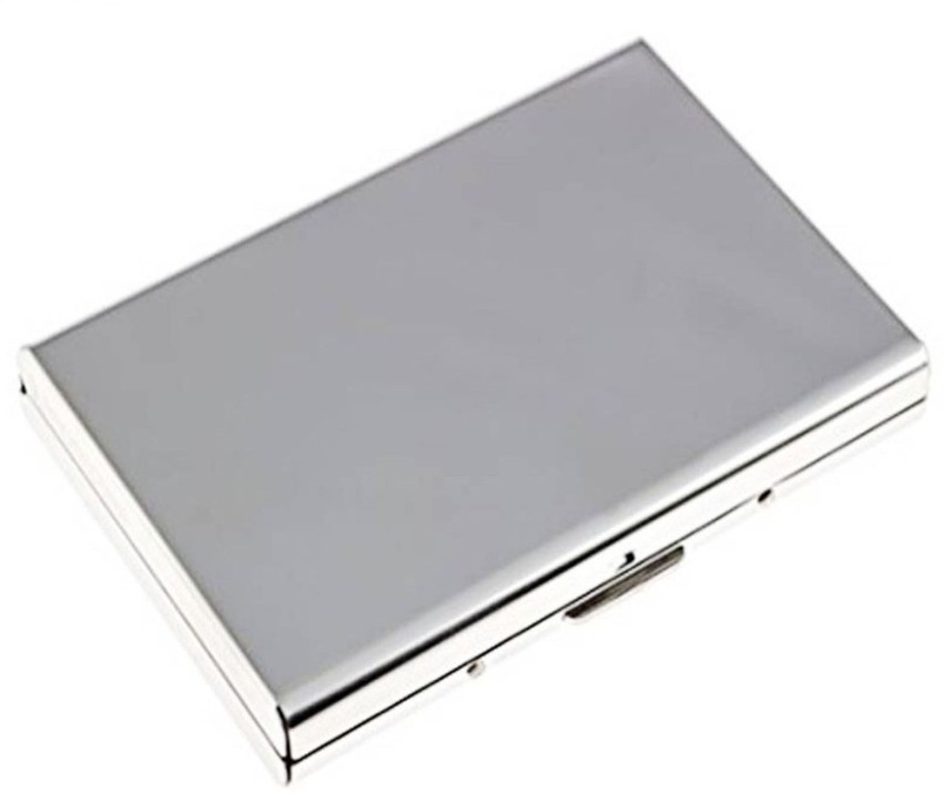 Pocket Aluminum Steel & Metal Business Card Holder Case ID Credit Wallet  Silver