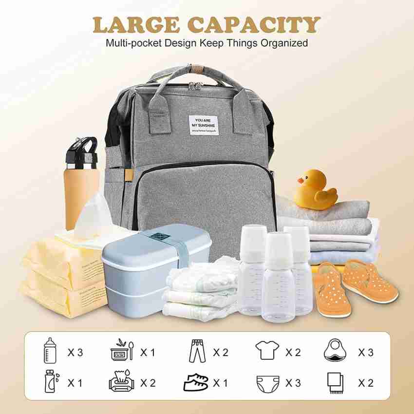 SHK Digitrade Baby Diaper Bag Backpack with Changing Station Diaper Bags  for Baby Bags for Boys Girl Diaper Bag- Grey Diaper Bag Buy Baby Care  Products in India