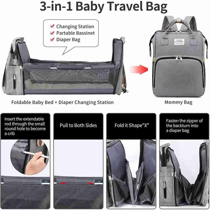 Baby Bag, in Diaper Bag, Diaper Backpack with Changing Station, Diaper