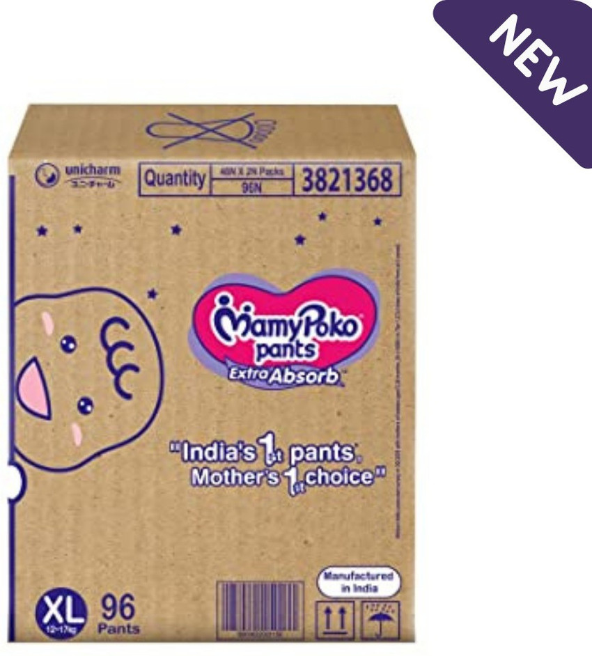 MamyPoko Mamy poko Pants Extra Absorb Diaper Extra Large Size Pack of 96 Diapers XL 96 XL