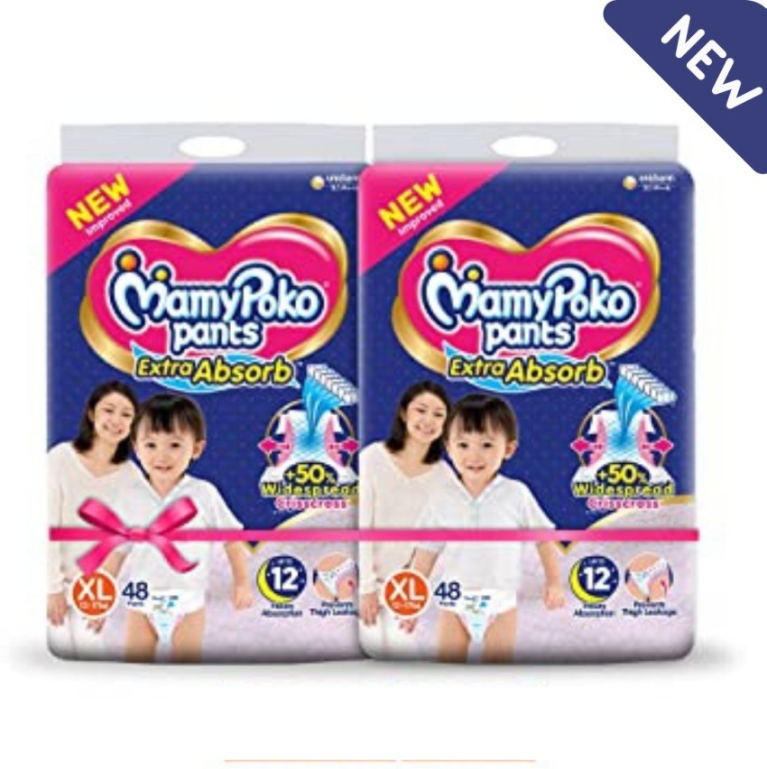 Buy MamyPoko Pants Extra Absorb Baby Diapers Monthly Pack Large 9  14  kg 96 Count Online at Low Prices in India  Amazonin