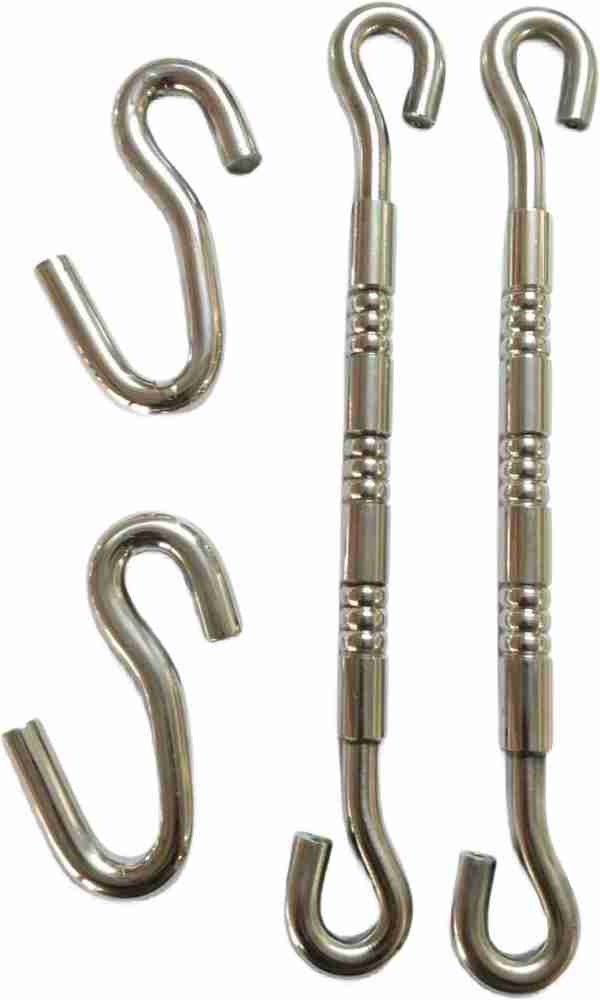 S Hooks, Stainless Steel S-Hook for Swing Hammock, Heavy Duty Zinc-Plated S  Metal Hanging Hooks, 2 Packs : : Industrial & Scientific