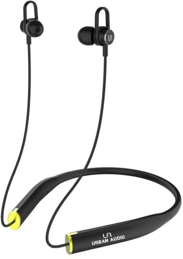 URBAN AUDIO Wireless Bluetooth in Ear Neckband Headphone with Mic Black Bluetooth Headset