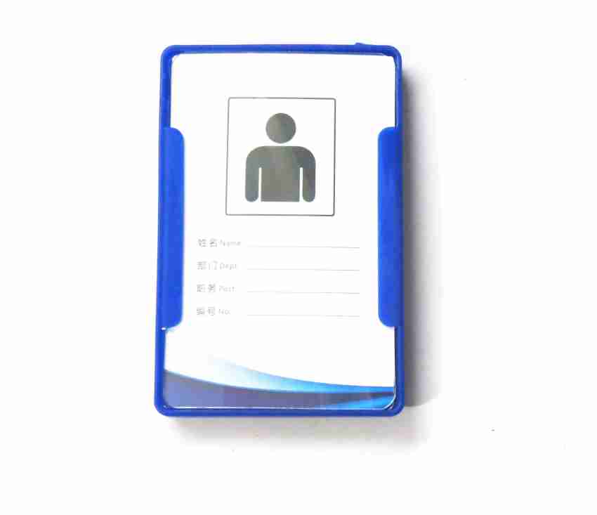 Plastic Blue Photo ID Card Holder, For Office