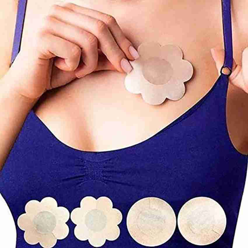 Reusable 4.5 Round Shape Adhesive Silicone Push Up Lift Pasties Nipple  Cover