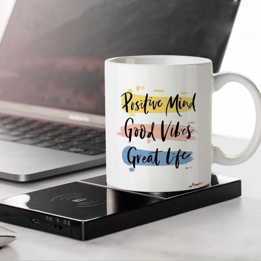 FirseBUY Motivational Cup - Positive Mind, Good Vibes, Great Life