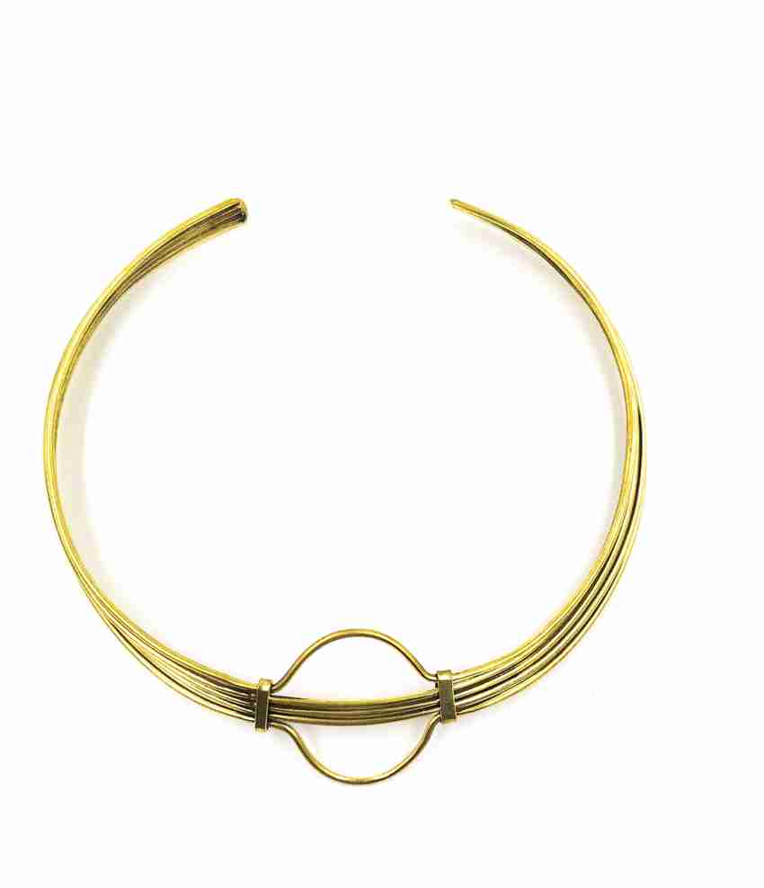 Brass outlet choker necklace