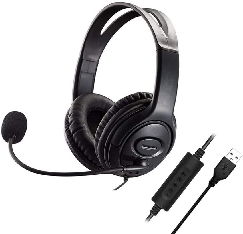 Usb headset with microphone sales noise cancelling & audio controls