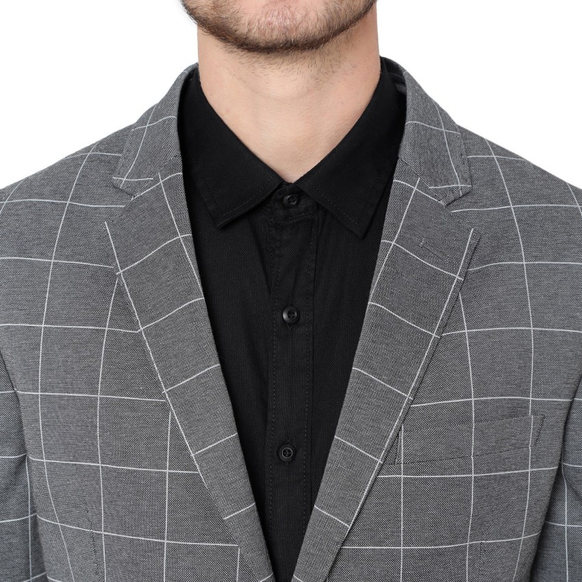 Buy Black Check Slim Fit Blazer Online at Muftijeans