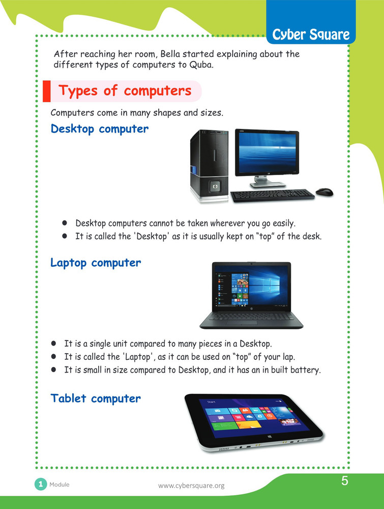 Class 1 - Parts of a Computer - Cyber Square