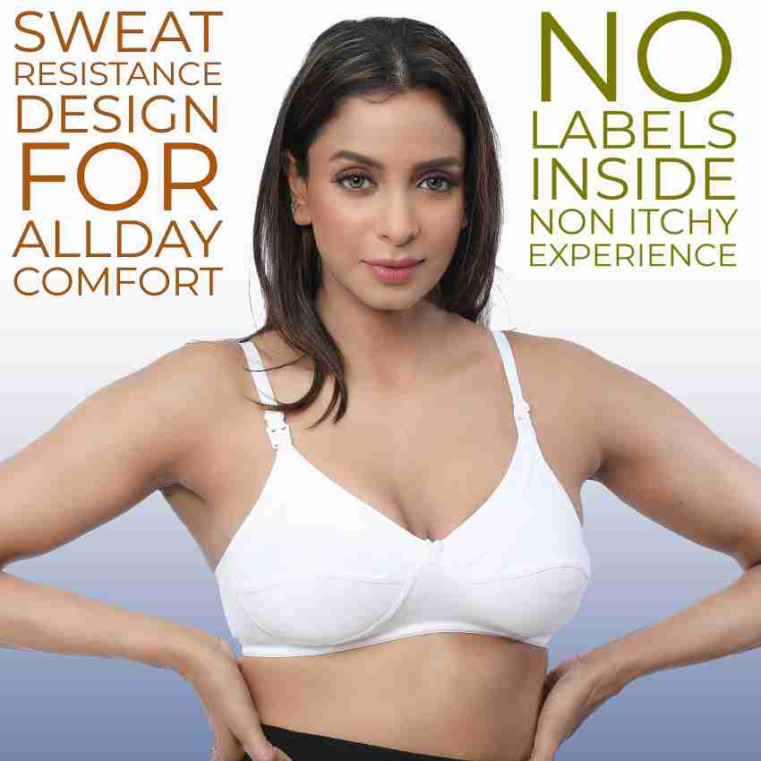 CEE 18 Cotton Padded and Non-Wired Maternity Nursing Feeding Bra for Women, Post Pregnancy Comfortable Breast Feeding Bra for Mom