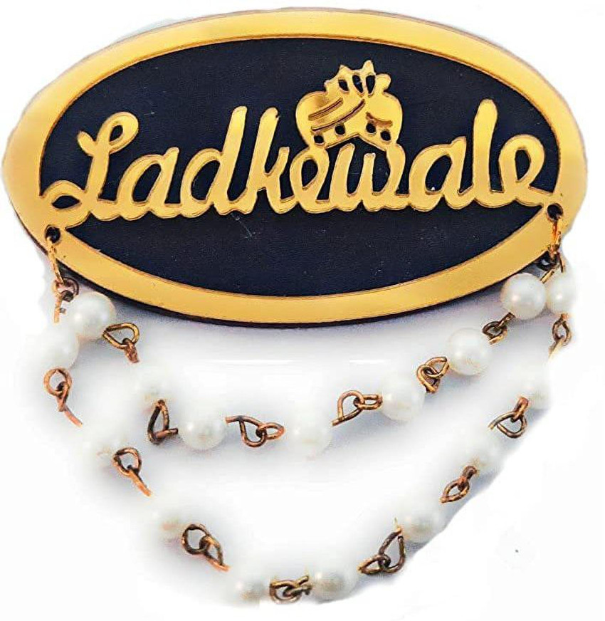 MM SMART BUY Ladkewale Marriage Gold Plated Acrylic MDF Brooches