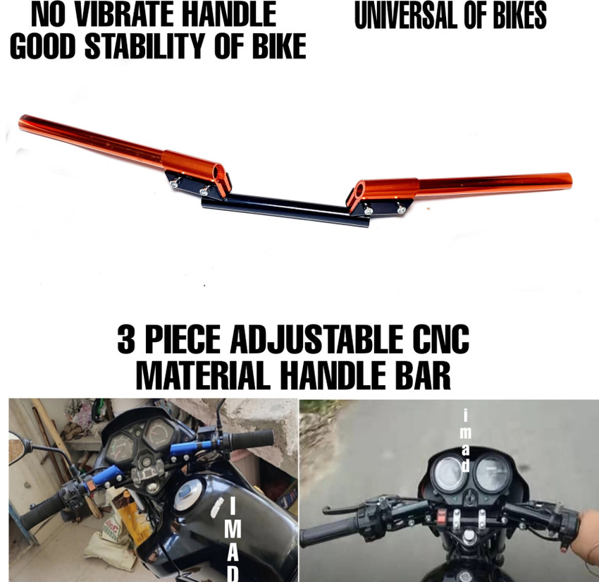 imad ADJUSTABLE 3 PIECE CNC HANDLE BAR UNIVER FOR BIKES Handle Bar