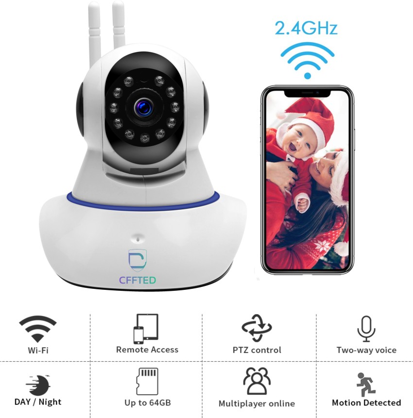 Buy CLUB BOLLYWOOD Smart IP WiFi Camera Wireless Network Camera Security  Mention Detector Defender for Family 720P HD CCTV Camera Build-in  MIC/Speaker for Android iOS PC