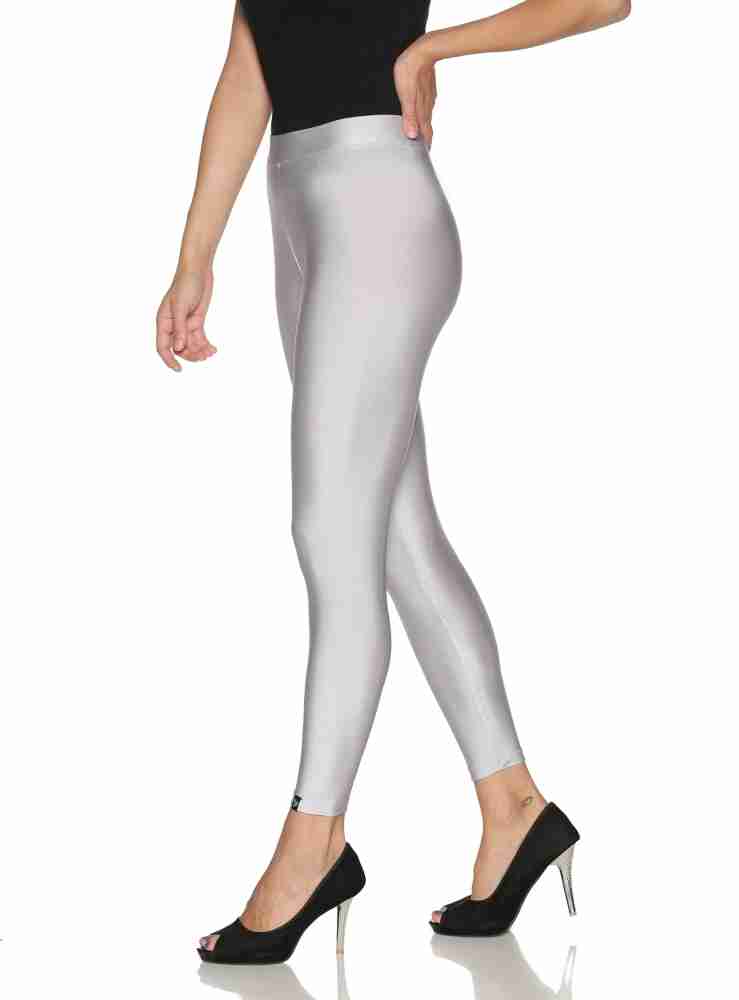 Twin Birds Silver Solid Shimmer Ankle Legging - Pack Of 2